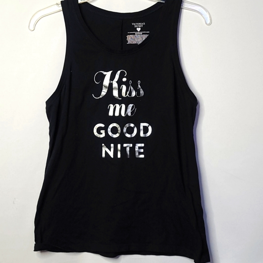Victoria Secret Kiss Me Goodnight tank top black S